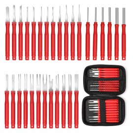 UMLIPOT Pin Tool Car Set, Removal Tool Car, Release Tool, Pin Tool, Plug Removal Tool, Removal Tool VW, Release Tool, 30 Pieces, Red