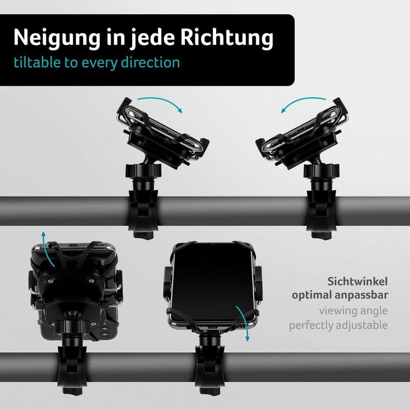 ONEFLOW Handlebar bicycle mount with quick release for all smartphones,