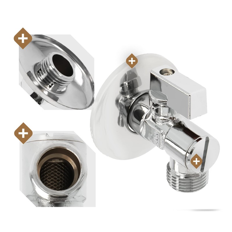 Angle Valve with Filter 1/2 Inch Male x 1/2 Inch