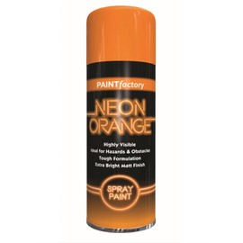 Paint Factory Neon Orange Spray Paint 400ml Extra Bright Matt Finish