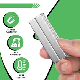 VNDUEEY Rare Earth Neodymium Magnets, 6 Pack Super Strong Bar Magnets with Double-Sided Adhesive, Powerful Magnetic Bar Heavy Duty for Fridge, Garage, Kitchen, Craft, DIY- 60x10x3 mm (N52)