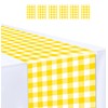 MUNILAIL 6 Pcs Yellow and White Checkered Table Runner 14