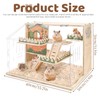Large Acrylic Hamster Cage, Wooden Dwarf Hamster Habitat, Spacious Dwarf