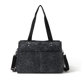 Baggallini The Only Bag - Multi-Compartment Crossbody Tote Bag for Women, Midnight Blossom