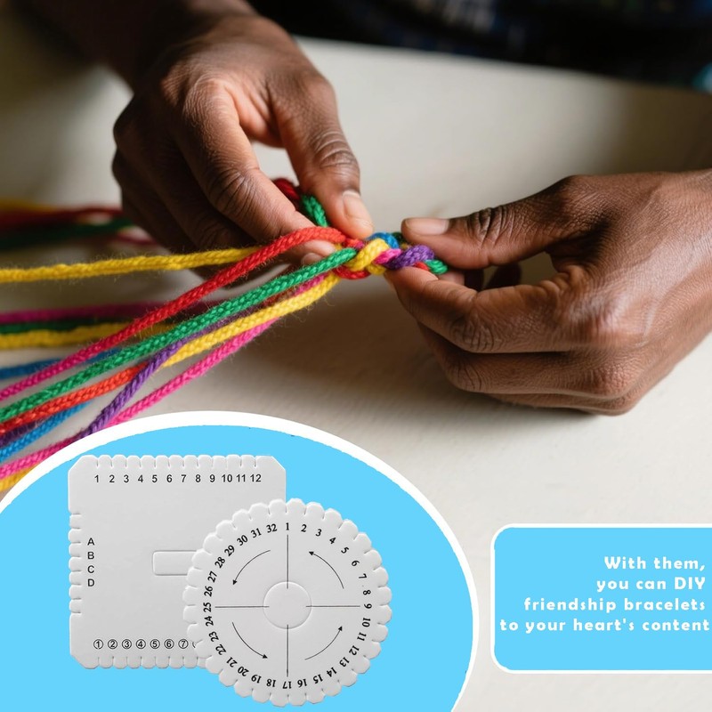 Kumihimo Disk Set,4 PCS Round and Square Braiding Disk Versatile