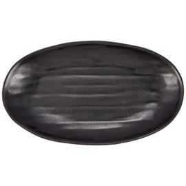 MIN Melamine Wear Black Oval Plate, Large M11-135