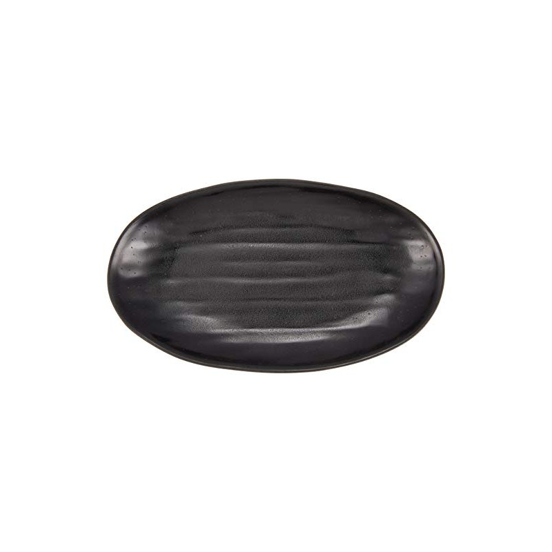 MIN Melamine Wear Black Oval Plate, Large M11-135