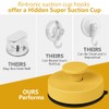 flintronic Pack of 2 Yellow Wall Hooks, Suction Cups, Suction