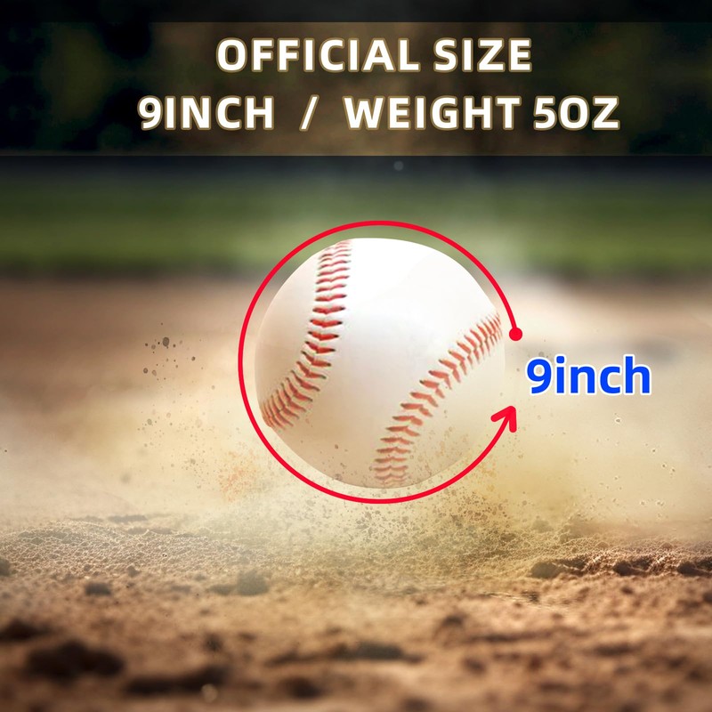 Adult Baseballs 12 Pack, Unmarked Blank Practice Baseball Standard Size