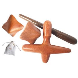 Cozinest Reflexology Traditional Wooden Thai Massager Tools Full Body Foot Stick Hook Back Spa Face Gua Sha Therapy Trigger Point Massage Tool Relieve Shoulder Pain Wood (Set of Foot & Hand Therapy)