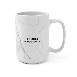 Hometown Bias Elmira, New York NY Map Mug (15 oz)