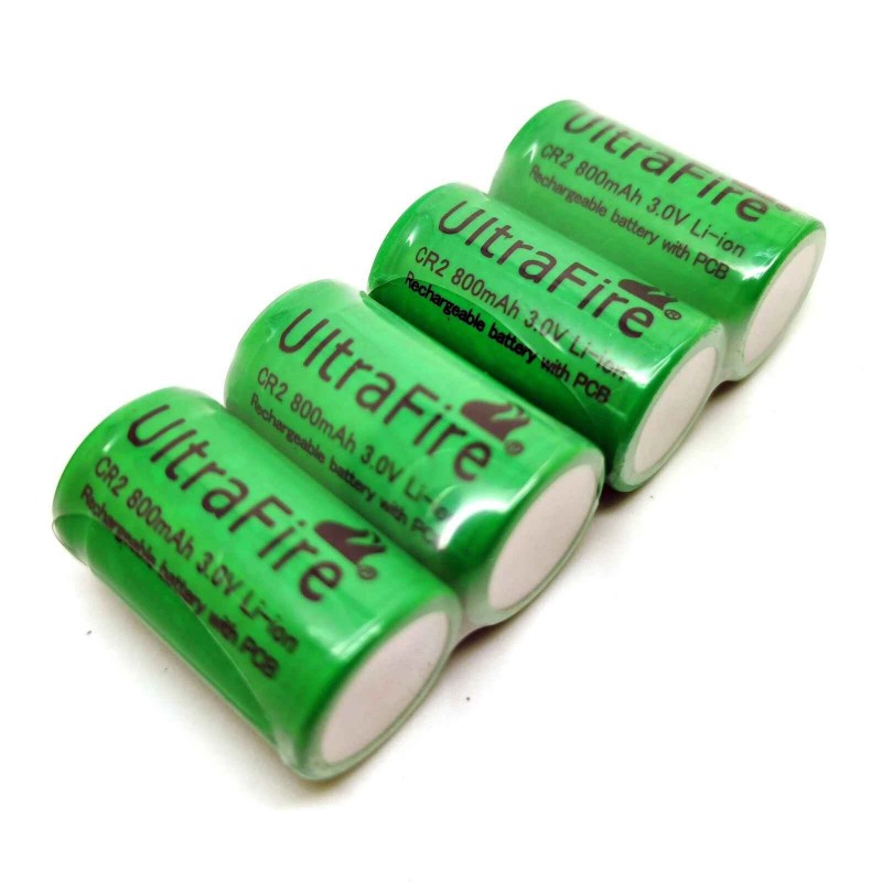 UltraFire 4 PCS CR2 CR-2 15270 800mAh 3.0V Rechargeable Battery