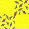 Various Manufacturers Whimsy Purple Flowers Yellow 4 inch Fabric Novelty