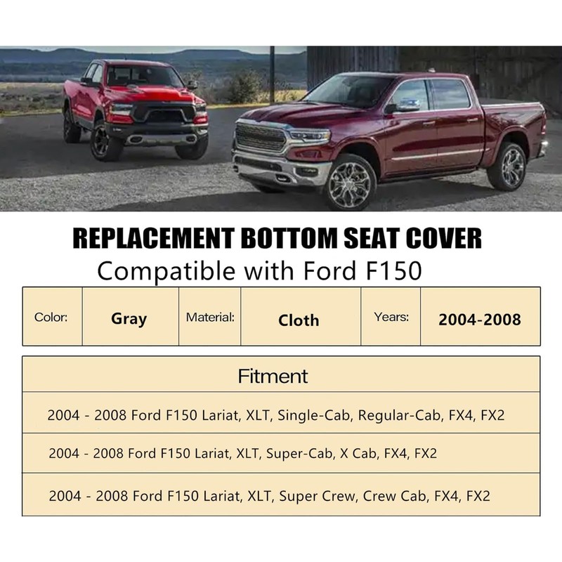 Sekeseauto SecosAutoparts Gray Driver Side Bottom Cloth Replacement Seat Cover