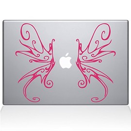 The Decal Guru Swirly Wings MacBook Decal Vinyl Sticker - 13" MacBook Pro (2016 & Newer) - Pink (1188-MAC-13X-BG)