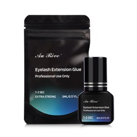 Eyelash Extension Glue, Lash Glue 1-2 Sec Drying Time 7-8 Weeks Retention Strong Black Lash Adhesive for Professional Use Only (5ML)