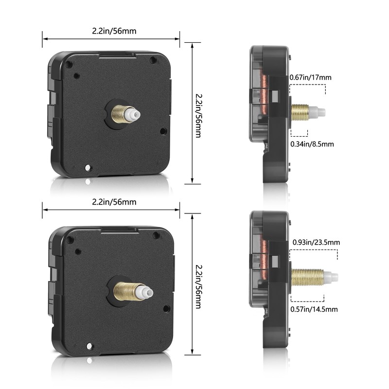 2 Pieces 12888 Clock Movement for Wall Clock Mechanism Replacement,