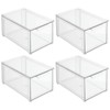 mDesign Plastic Stackable Bathroom Storage with Pull Out Bin Organizer