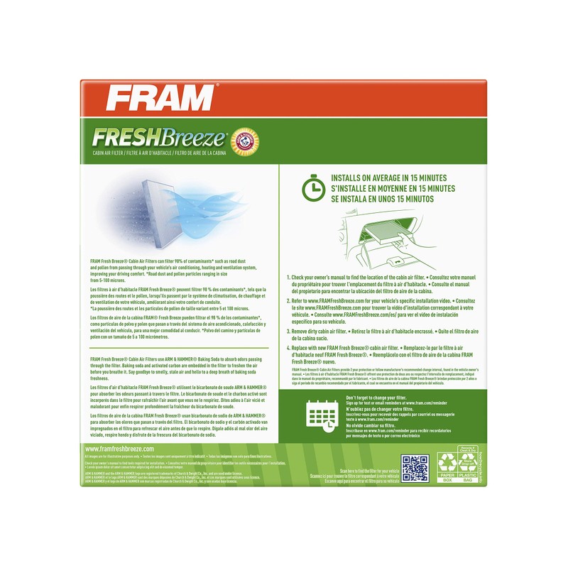 FRAM Fresh Breeze Cabin Air Filter Replacement for Car Passenger