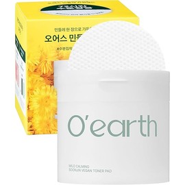 O’Earth Mild Calming Vegan Toner Pad - Dual-Textured, Exfoliating, Soothing, Moisturizing with Dandelions & Hyaluronic Acid, EWG Green Certified, 90 Pads