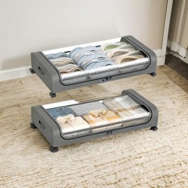 Caja De Almacenamiento Con Ruedas Para Zapatos Debajo 2pcs