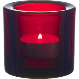 Iittala Kivi - 60mm tealight Support. Color Nuevo Transparent Red