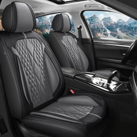 Unbranded Car Front Row 2-Seat Cover For HYUNDAI SANTA FE 2019-2024 PU Leather Protector