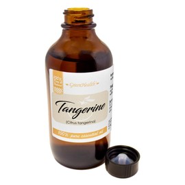 Tangerine Essential Oil – 4 fl oz (118 ml) Amber Glass Bottle w/Cap – 100% Pure Essential Oil – GreenHealth