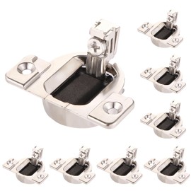 Lyreh 8pcs Cabinet Hinges for Blum, Silver Stainless Steel 1/2 Overlay Soft Close 110 Degree Screw-in Compact 33 Cabinet Door Hinges Replacement(Without Screws and Mounting Plate)