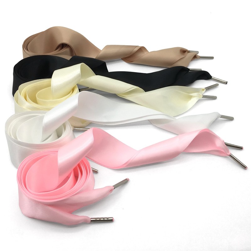 WEGOODZF Satin Ribbon Shoe Laces: 3CM Wide Flat Silk Shoelaces