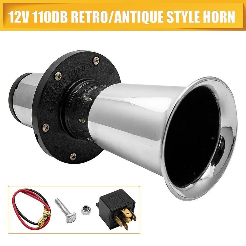 TooToo 12V 110db Car Van Air Horn Klaxon Ahoooogah Sound