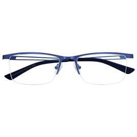 Dollger Blue Light Cut Glasses, Computer Glasses, Ultra Lightweight, Stylish, UV Protection Glasses, Unisex, No Prescription, Men's, Women's Glasses, Harmful Light Reduction, Date Glasses, blue, M