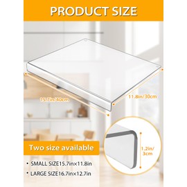 KEWILLEN Acrylic Cutting Board with Counter Lip,15.7"x11.8" Clear Plastic Cutting Boards for Kitchen Countertop,Acrylic Transparent Chopping Board Perfect for Bread,Meat, Kitchen Gadgets & Decor