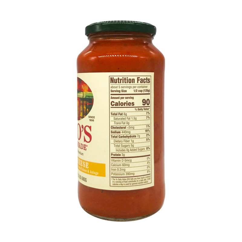Rao's Homemade Four Cheese Pasta Sauce, 24 oz, Tomato Sauce,