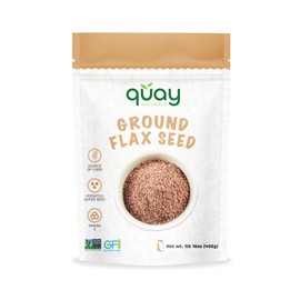 Quay Naturals Ground Flax Seed, 1 lb - Flaxseed Powder with Plant Based Omegas, Fibers & Proteins - Powdered Flax Seeds for Smoothies, Salads, Baking & Yoghurt - Non GMO