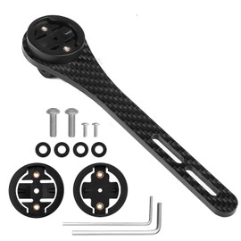 Gasea Out Front Computer Mount, Multifunctional Carbon Fiber Bike Mount Integrated Handlebars Holder for Action Cameras, Bike Head Light