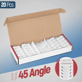 Everest 45° Angled RJ45 Cat6 Keystone Jacks 20-Pack in White - Slim Profile Female RJ45 Connectors - Cat 6 Keystone Jack - Compatible with 45° Angled Speed Termination Tool - 45Term (B0BL3GS7ZY)