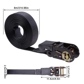 SenaiMy Ratchet Tie Down Straps with Ratchet for Trailers, Ratchet Strap for Motorcycles, Cars (Length 8m)