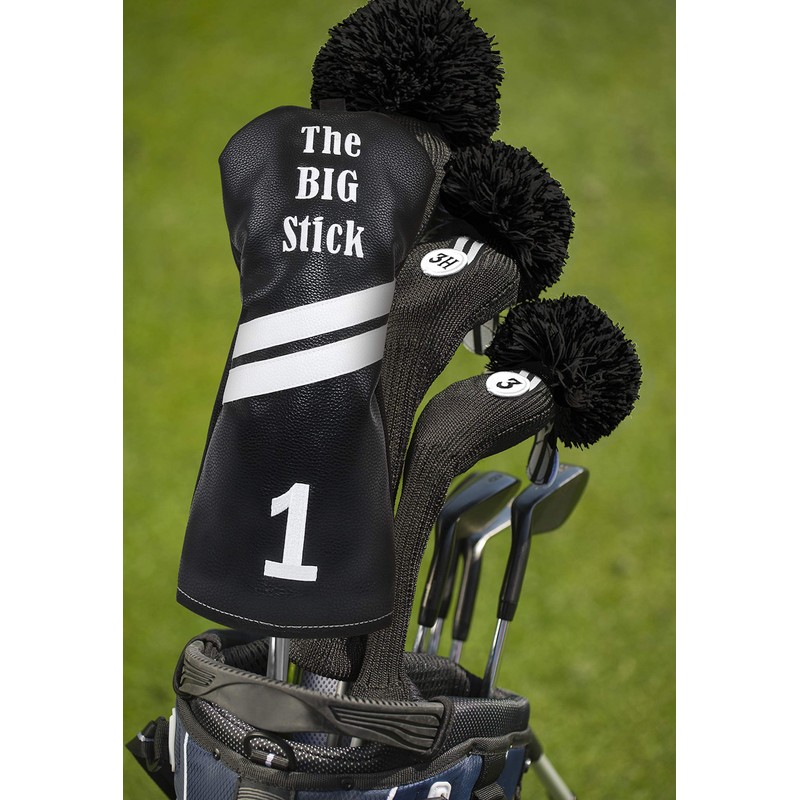 IZZO Golf BIG STICK Driver Headcover , black , Small