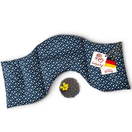 navango® Schulterkissen | Körnerkissen für Mikrowelle & Backofen geeignet | Marineblau | Mit Rapsfüllung handgefertigt in Deutschland | ca. 50 x 25 cm | 4 Kammern | OEKO-Tex Baumwolle