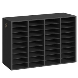 HOOBRO Wooden Literature Organizer, 36-Slot Mail Sorters, Removable Classroom Mailbox, Student Mailboxes for Classroom, Paper Storage Organizer, for Home, Office, Black BK36WF01