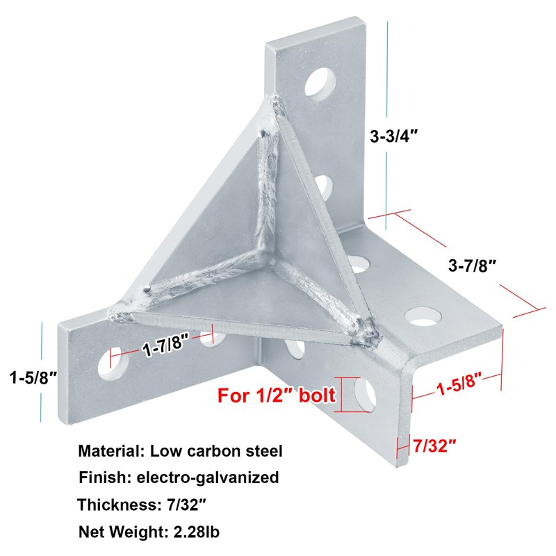 heneng 2 Pcs Wing Shaped Fittings for 1-5/8" Strut Channel,