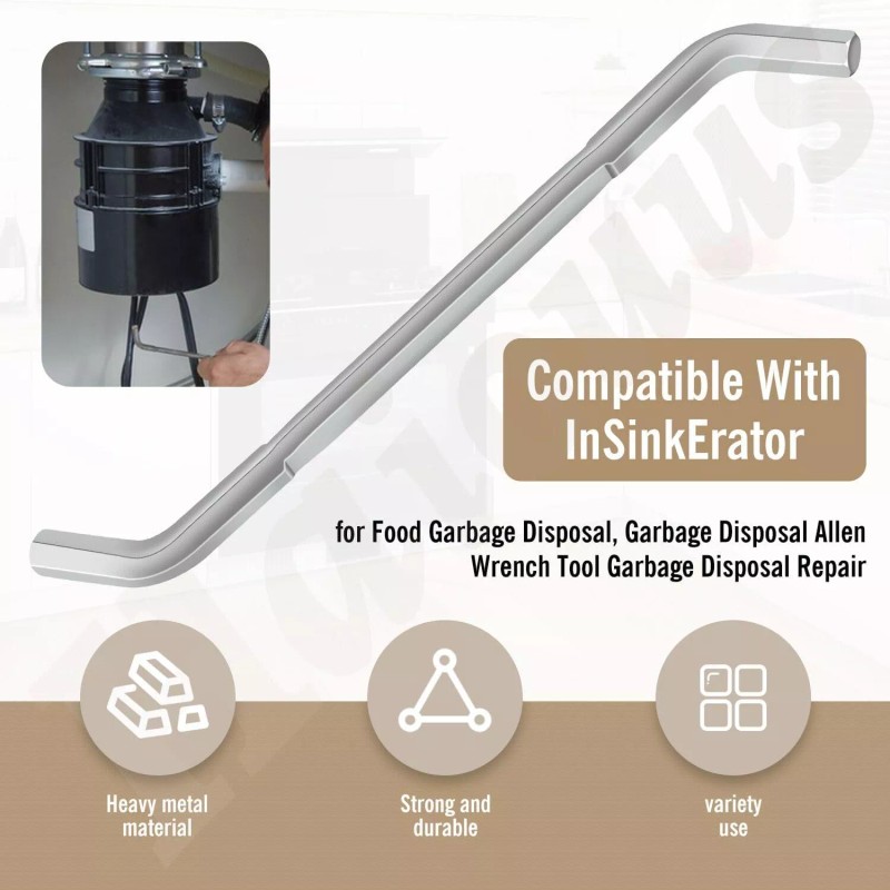 Haiouus Garbage Disposal Wrench, Allen Wrench Tool Compatible Silver