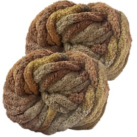 Hengrongshen Thick Wool Thick Yarn 2 Pieces 500 g, Chunky Yarn, Chunky Wool, Arm Knitting Wool for Crochet for Blanket, XXL Giant Wool, Perfect for Weaving Scarves, Hats, Pet Nest, Pudding