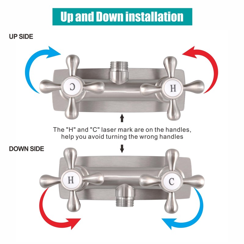 SKOWLL RV Shower Faucet, 4" Wall Mount Outdoor Camper Shower