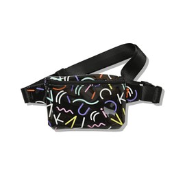 KiU K337-205 Clear Clear Bag, PVC Body Bag, Shoulder Bag, Pool Bag, Sea Outdoor, Festival, PVC Body Bag, Men's, Women's, Geometric Black