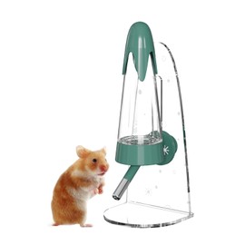 4.2 Oz Hamster Water Bottle with Stand No Drip for Syrian Dwarf Hamsters, Gerbils, Little Mouse, Small Pet Rodents (Green, with Stand)