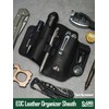 ST2 Leather Multitool Sheath, EDC Leather Belt Organizer, Belt EDC