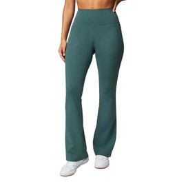 Fabletics Women's Oasis Pureluxe High-Waisted Kick Flare, Light Compression, Buttery Soft, XS, Storm Slate