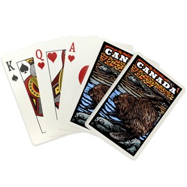 Lantern Press Canada, Beaver, Scratchboard (52 Playing Cards, Poker Size Card Deck with Jokers)